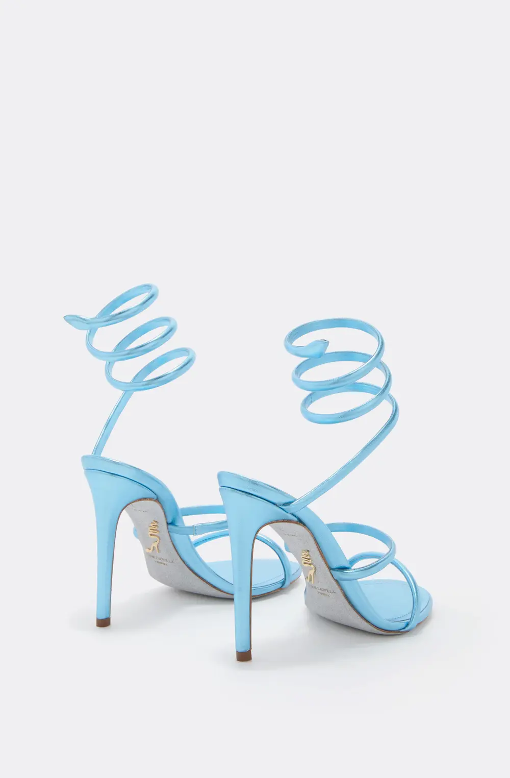 Rene Caovilla CLEO METALLIC LIGHT BLUE SANDAL 105