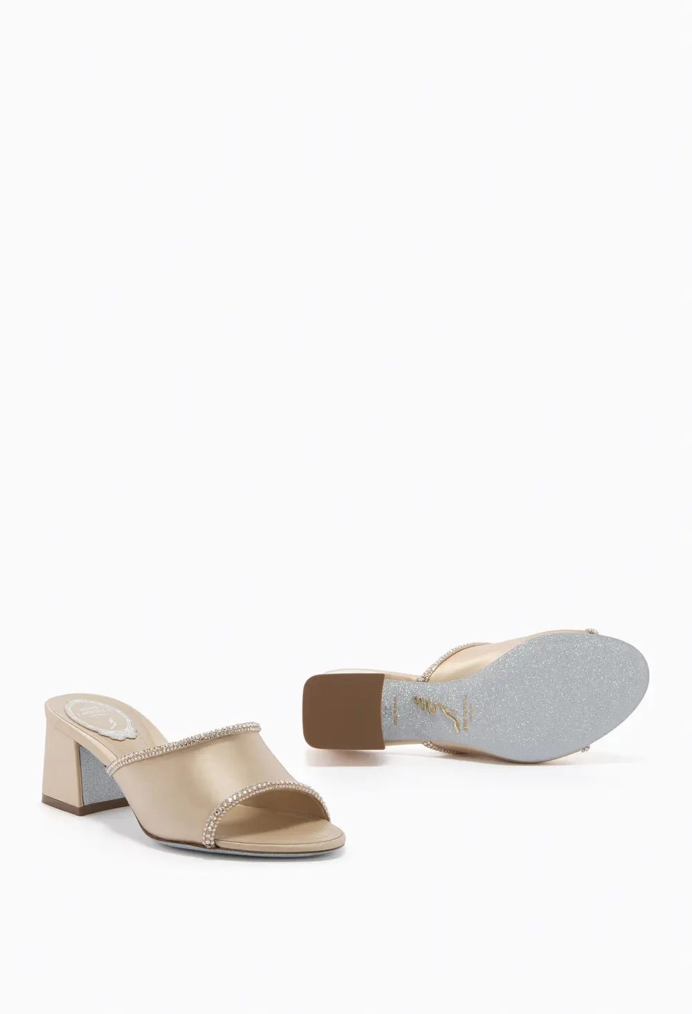 Rene Caovilla MARGHERITA CHAMPAGNE MULE 50