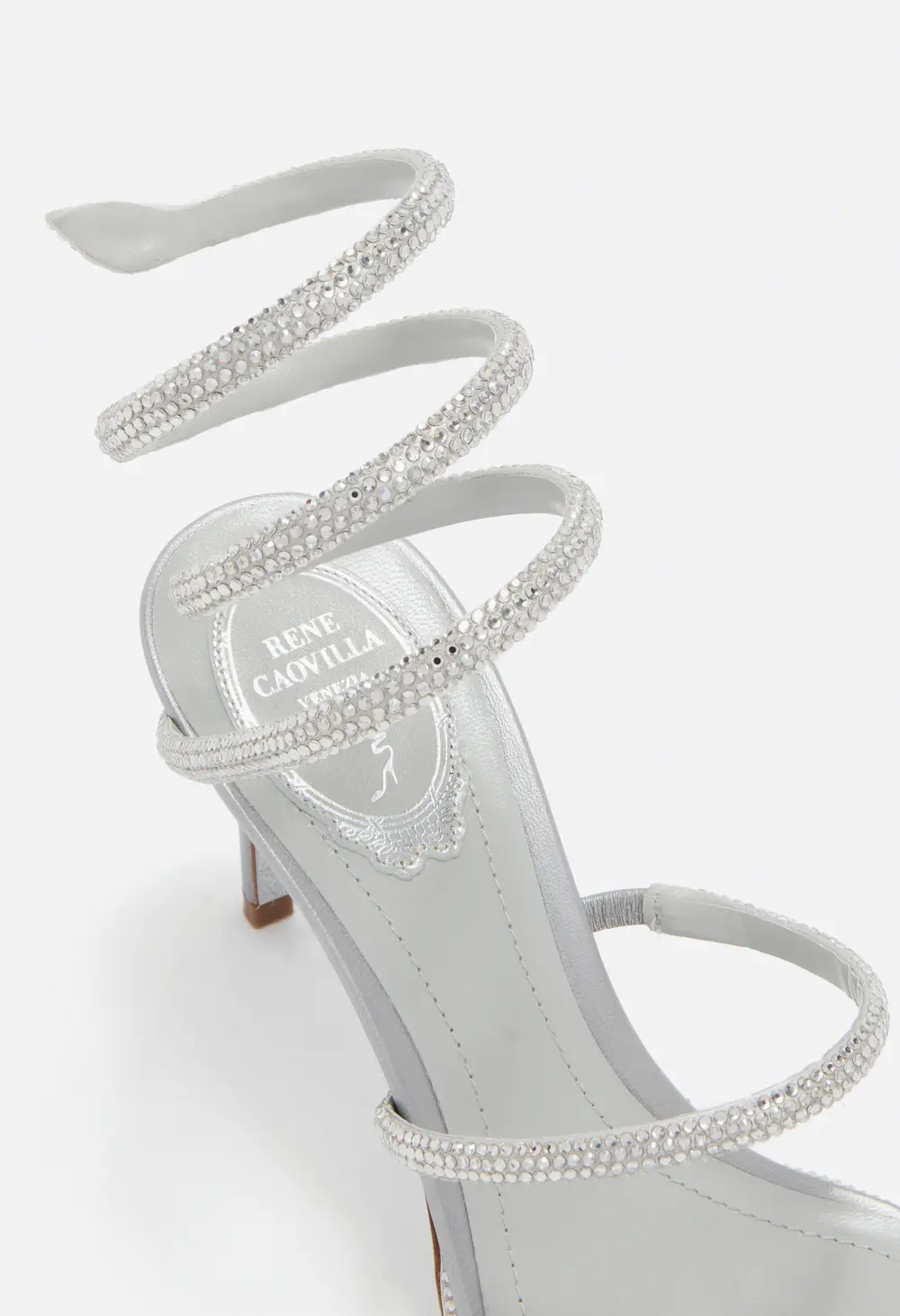Rene Caovilla CLEO SILVER SANDAL 80