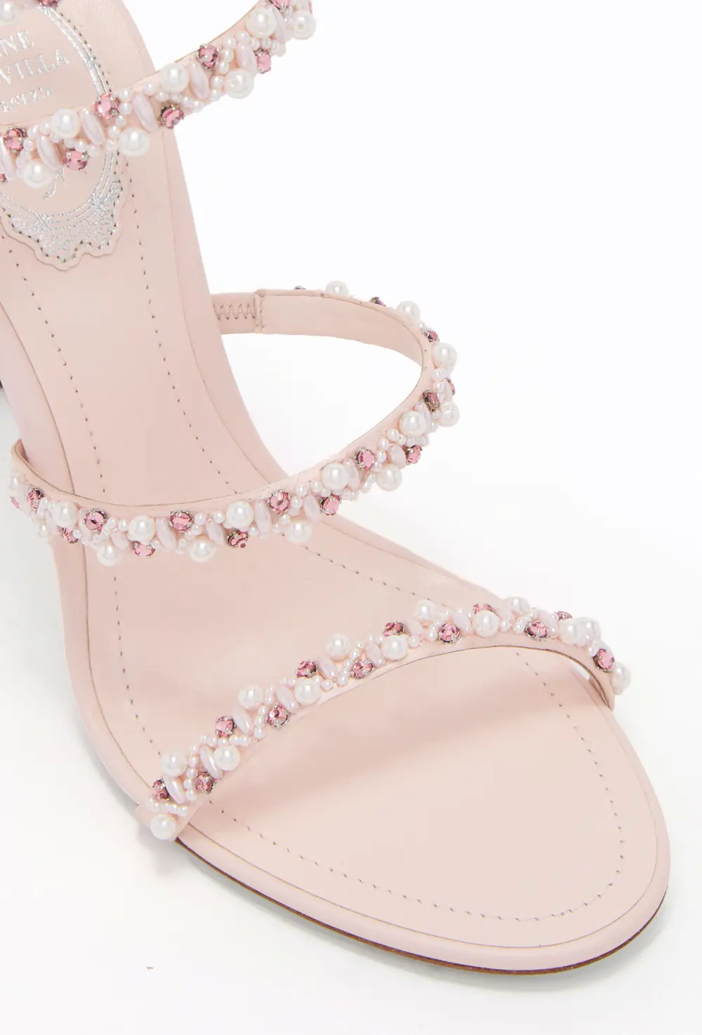 Rene Caovilla GOLDEN POWDER PINK SANDAL 80