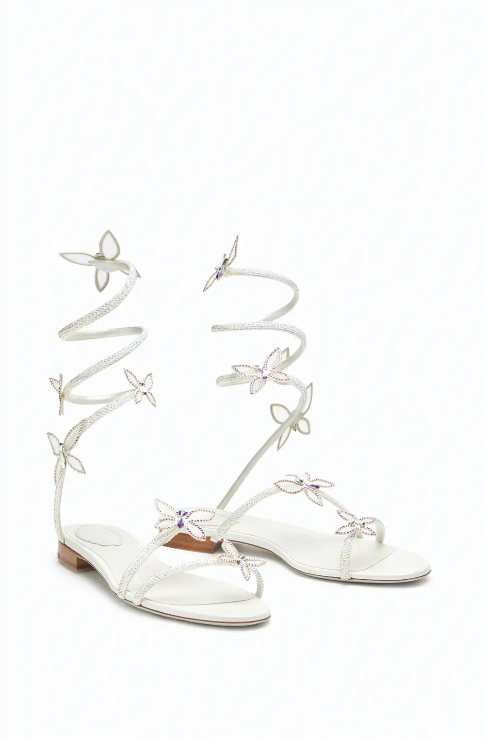 Rene Caovilla Butterflower Crystal Ivory Sandal 10