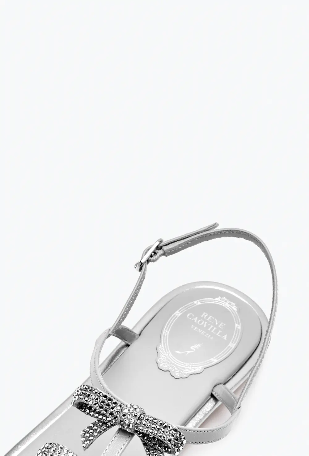 Rene Caovilla Caterina Silver Thong Sandal 10
