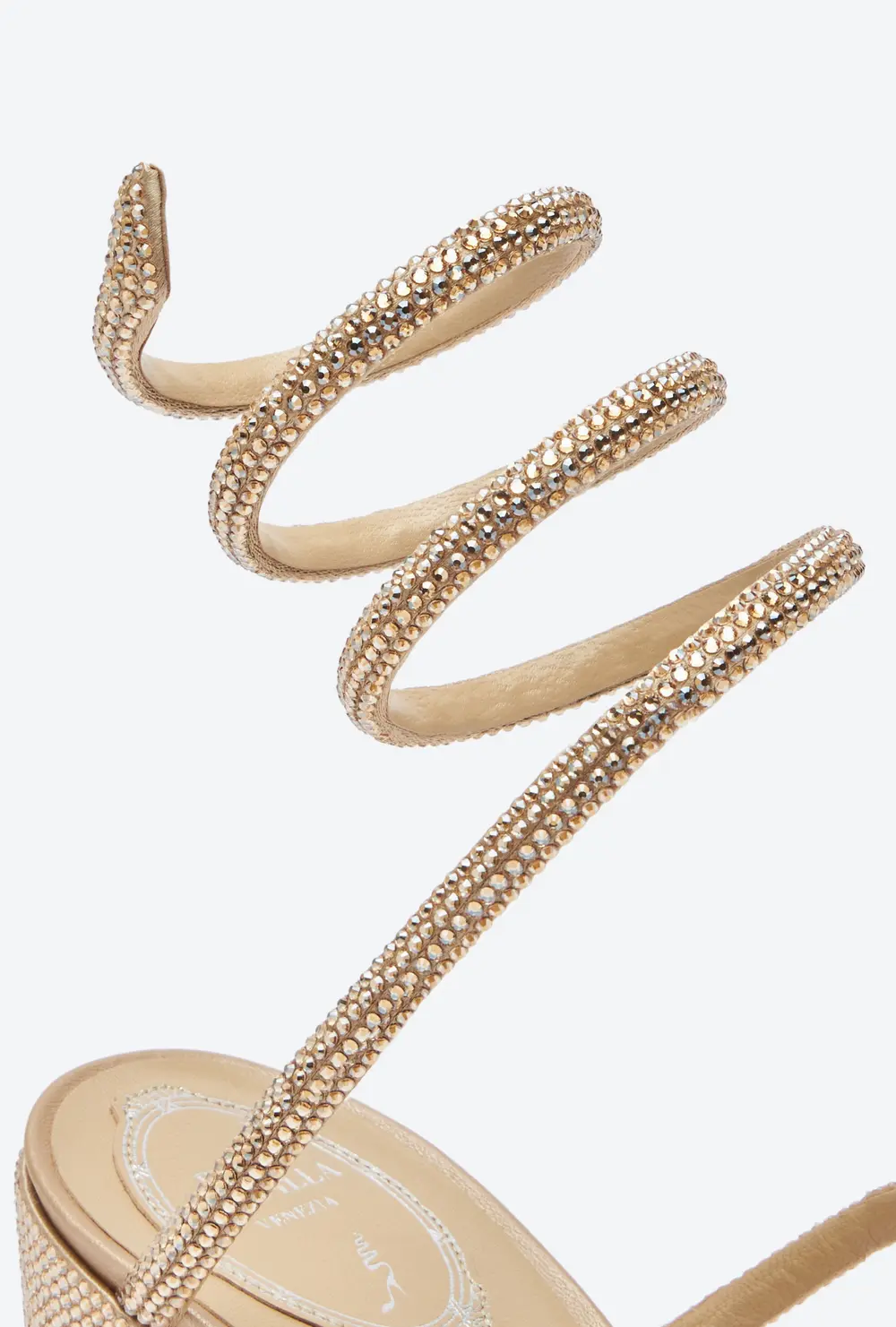 Rene Caovilla Cleo  Crystal Beige Sandal 80