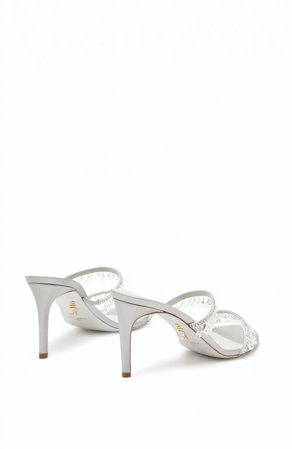 Rene Caovilla Chandelier Pearl Gray Mule 80