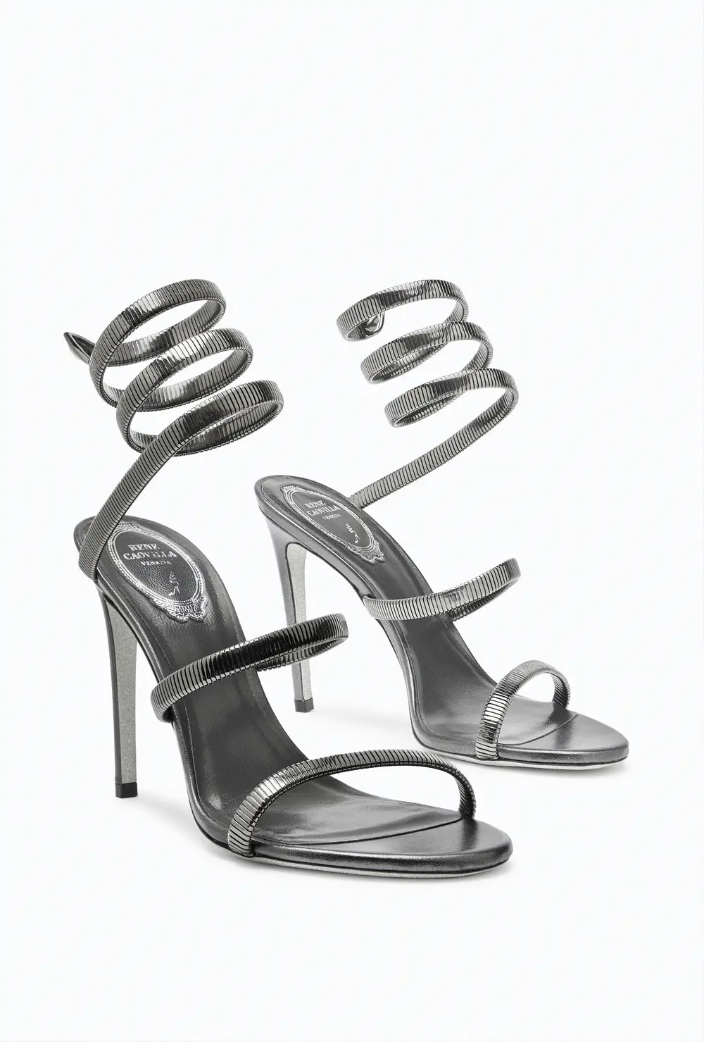 Rene Caovilla JUNIPER GUNMETAL SANDAL 105