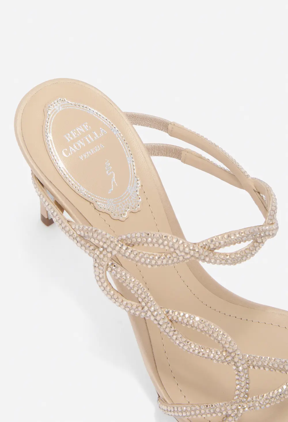 Rene Caovilla BRAID CHAMPAGNE MULE 80