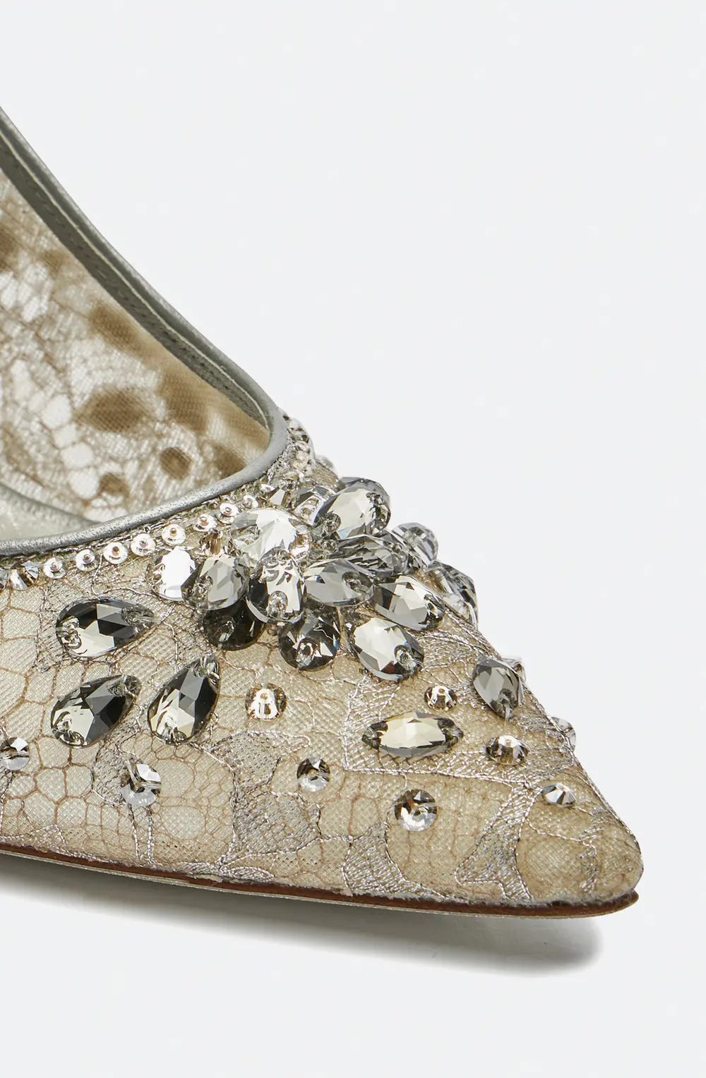 Rene Caovilla Cinderella Silver Pump 80