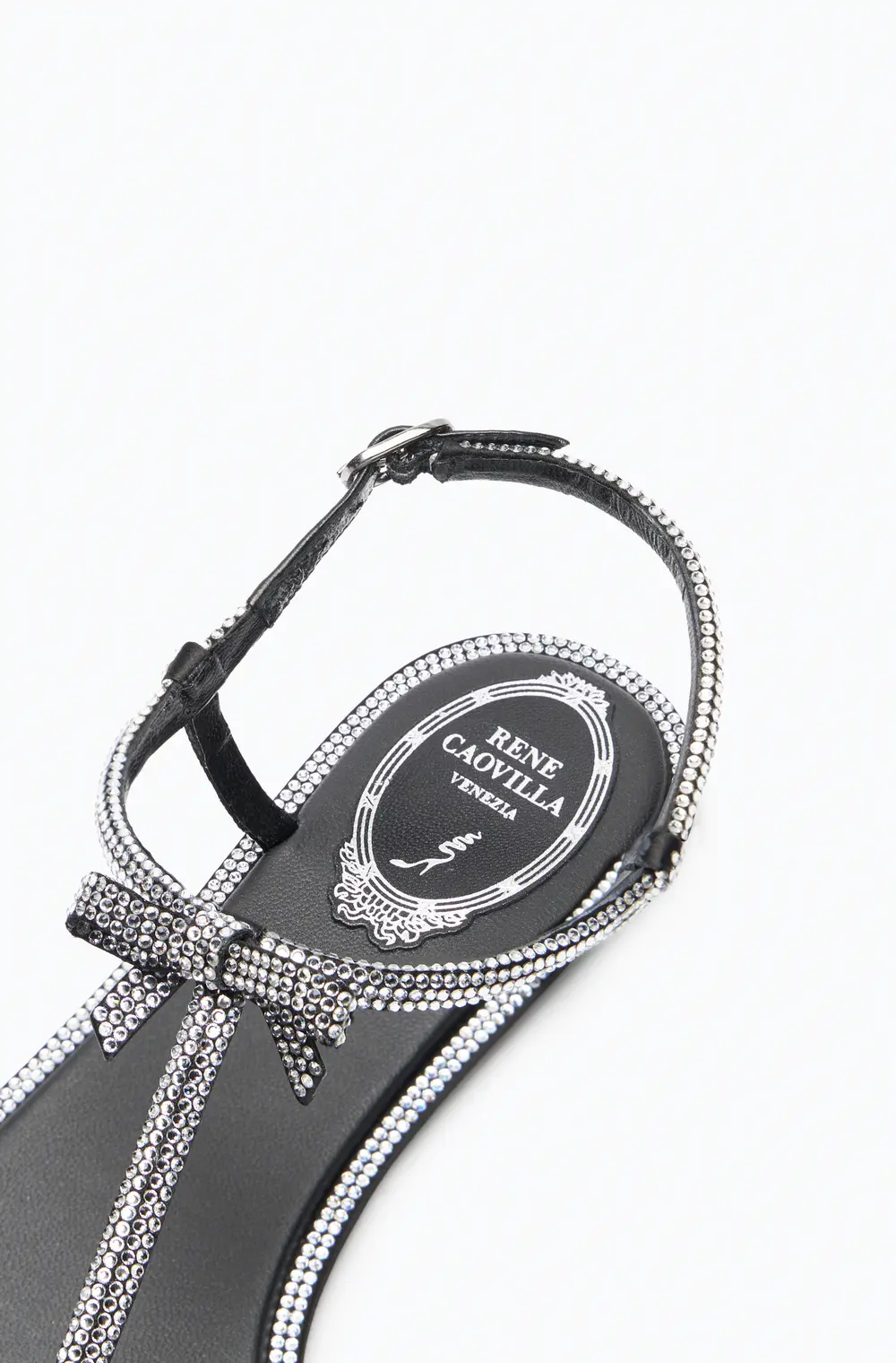 Rene Caovilla Caterina Black Thong Sandal 10