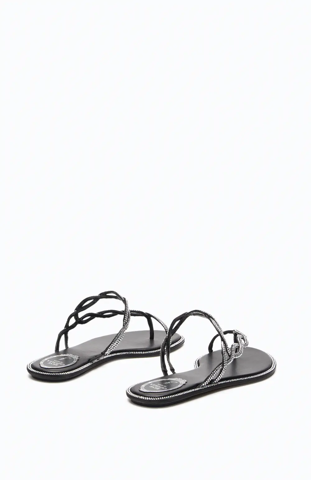 Rene Caovilla BRAID BLACK FLAT SANDAL 10