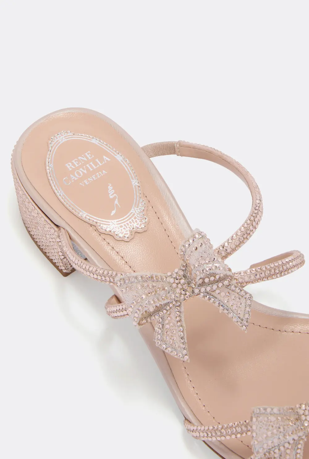 Rene Caovilla RIBBON NUDE MULE 40