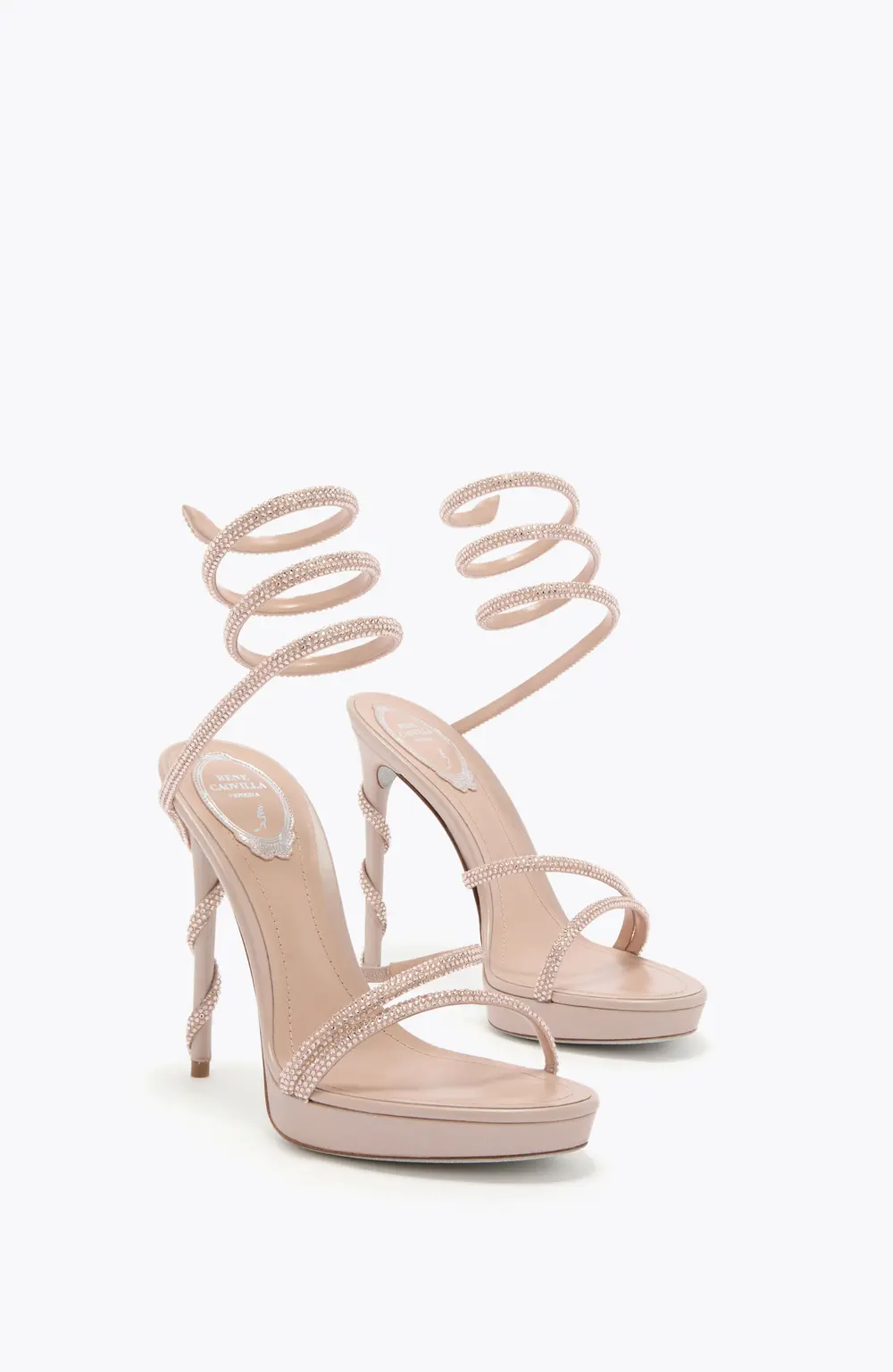 Rene Caovilla MARGOT NUDE PLATFORM SANDAL 120