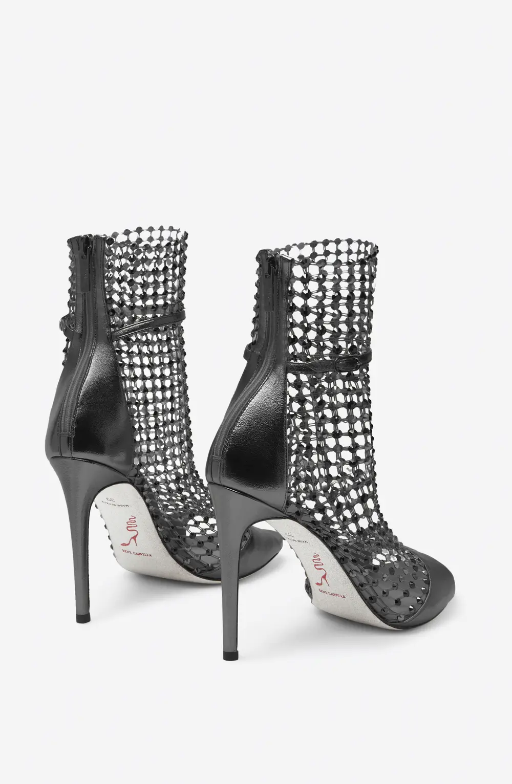 Rene Caovilla Galaxia Metallic Anthracite Sandal 105