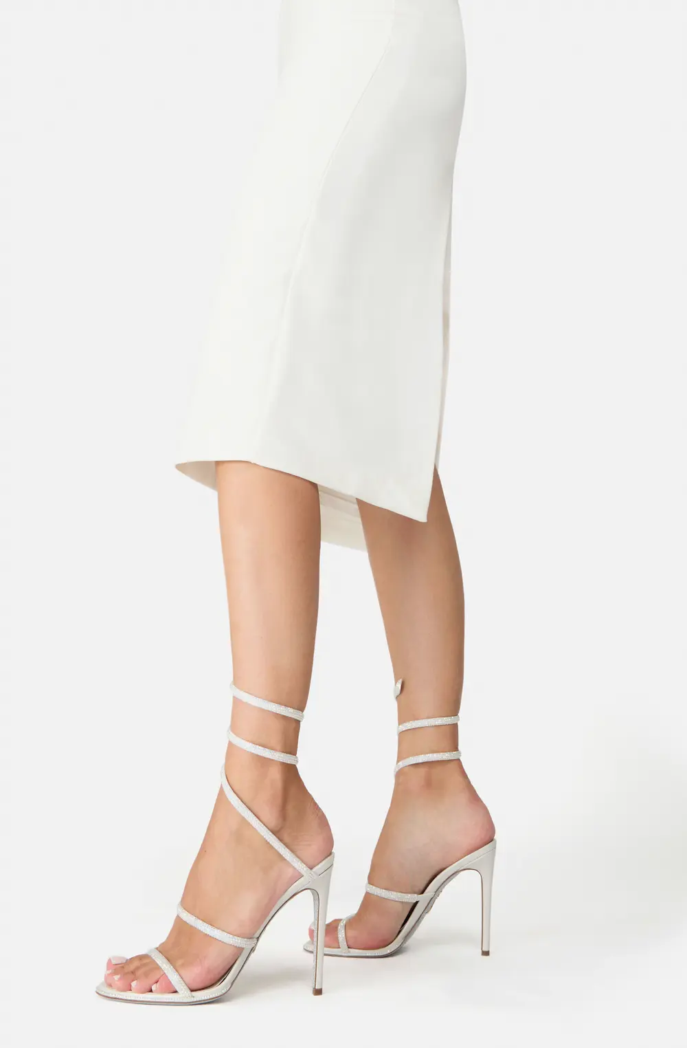 Rene Caovilla CLEO IVORY SATIN/C.TRANSMISSION STRASS SANDAL