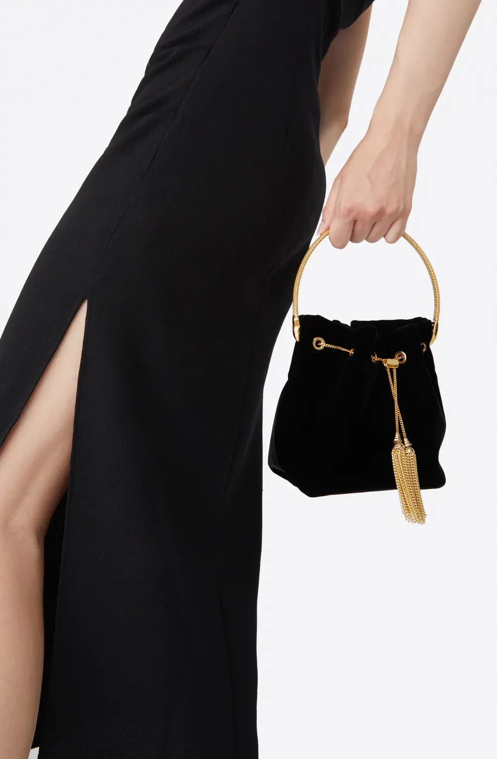 Rene Caovilla DEVA BLACK VELVET MINI BAG