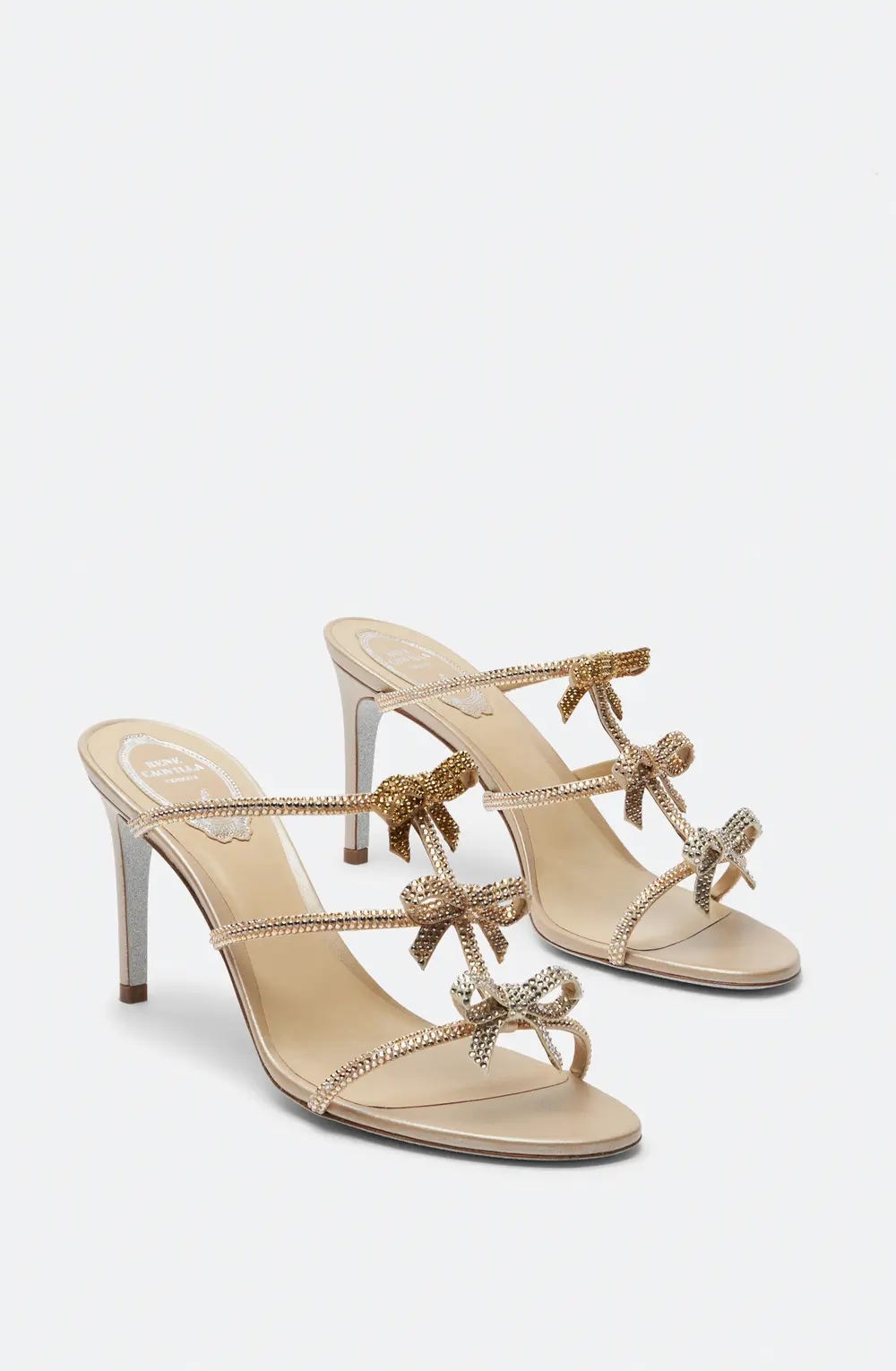 Rene Caovilla Caterina Champagne Mule 80
