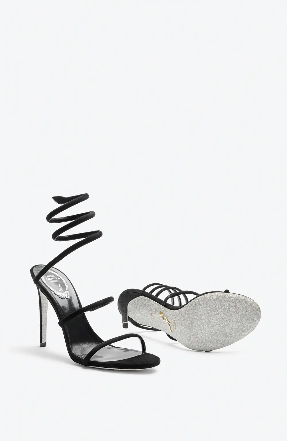Rene Caovilla Cleo Black Suede Sandal 105