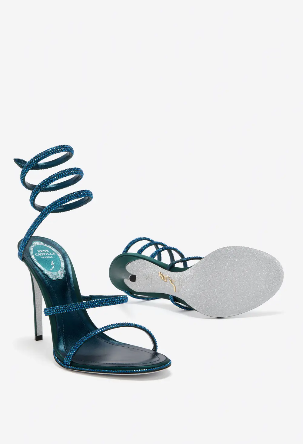 Rene Caovilla CLEO TEAL SANDAL 105