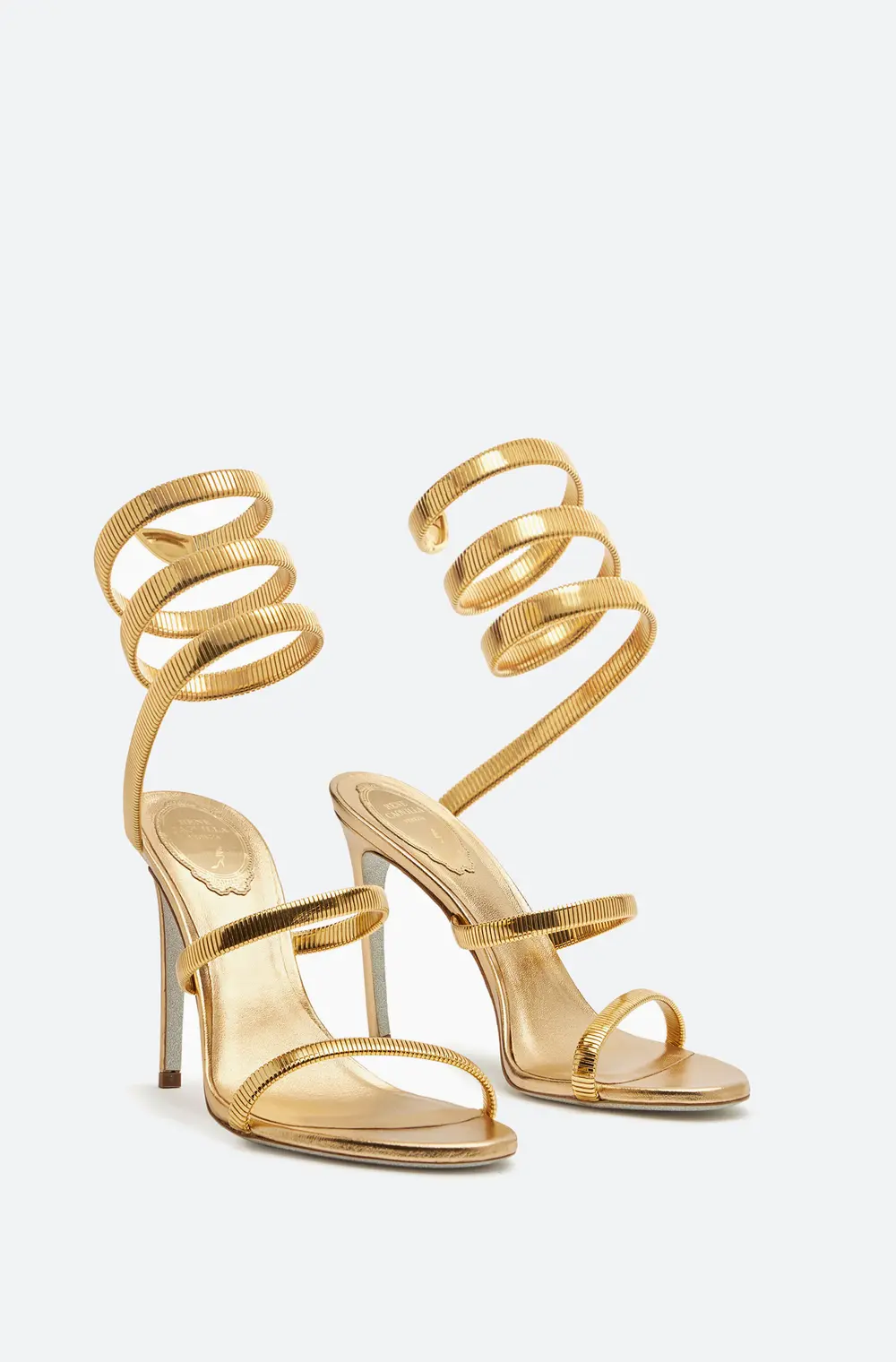 Rene Caovilla JUNIPER METAL GOLD SANDAL 105