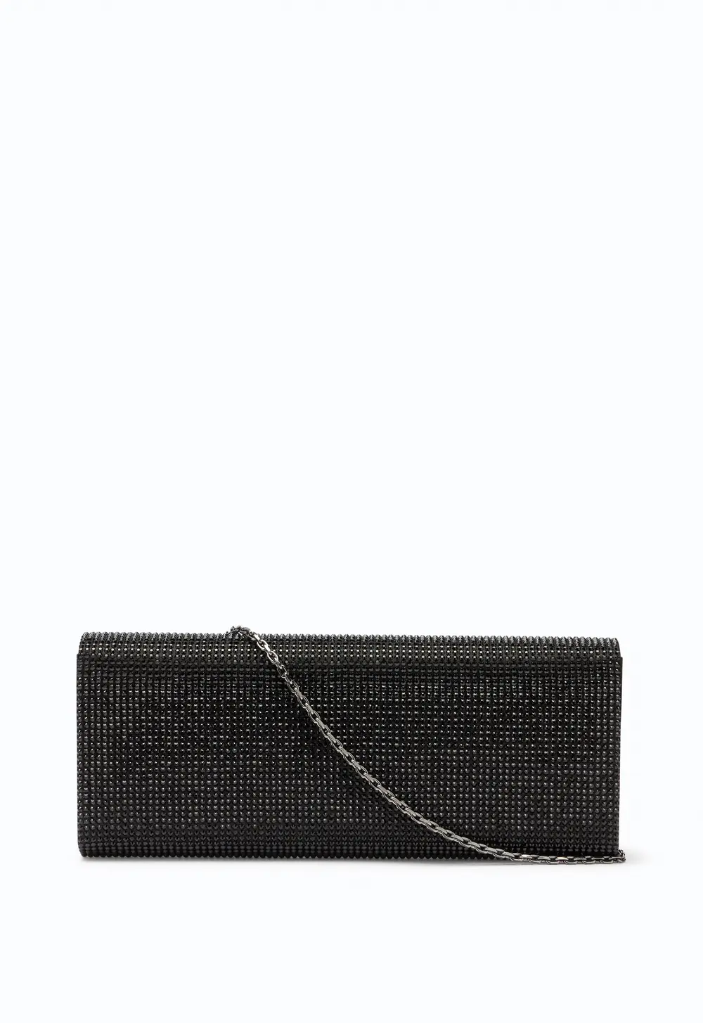 Rene Caovilla Zafira Black Clutch With All-Over Crystals