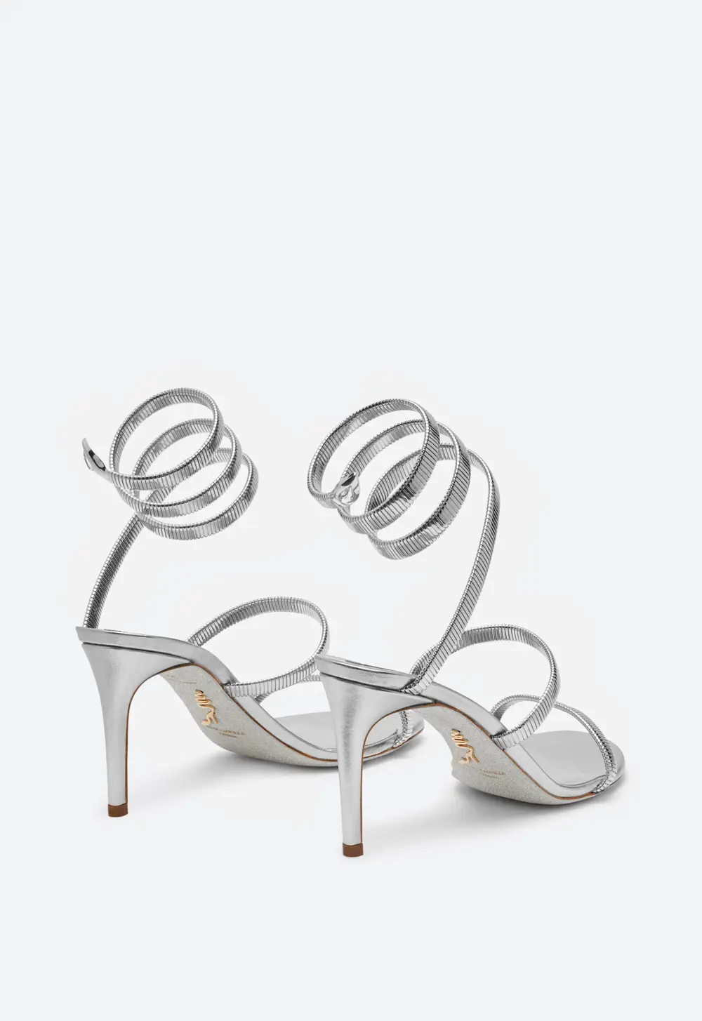 Rene Caovilla JUNIPER METALLIC SILVER SANDAL 80