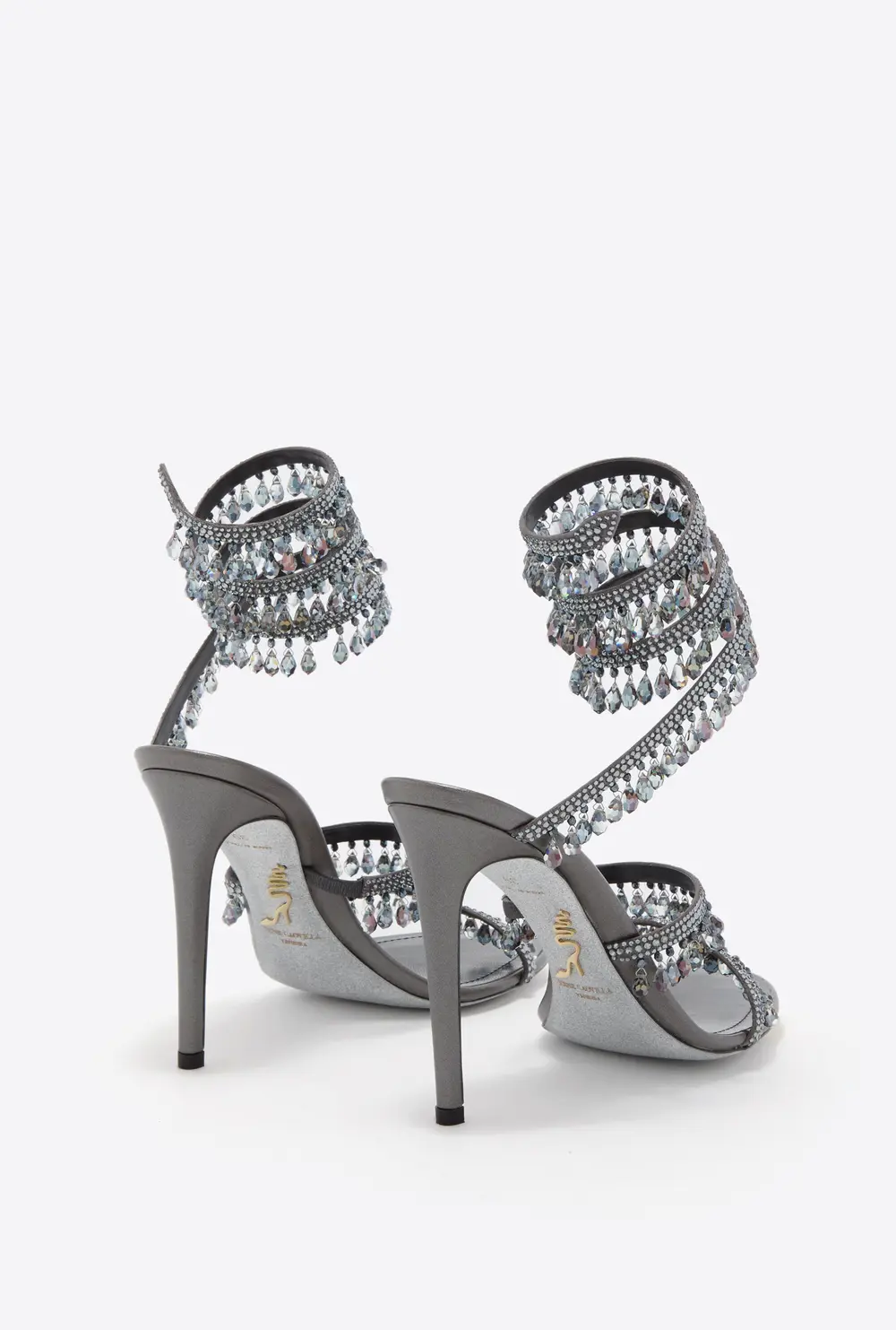 Rene Caovilla CHANDELIER GUNMETAL SANDAL 105