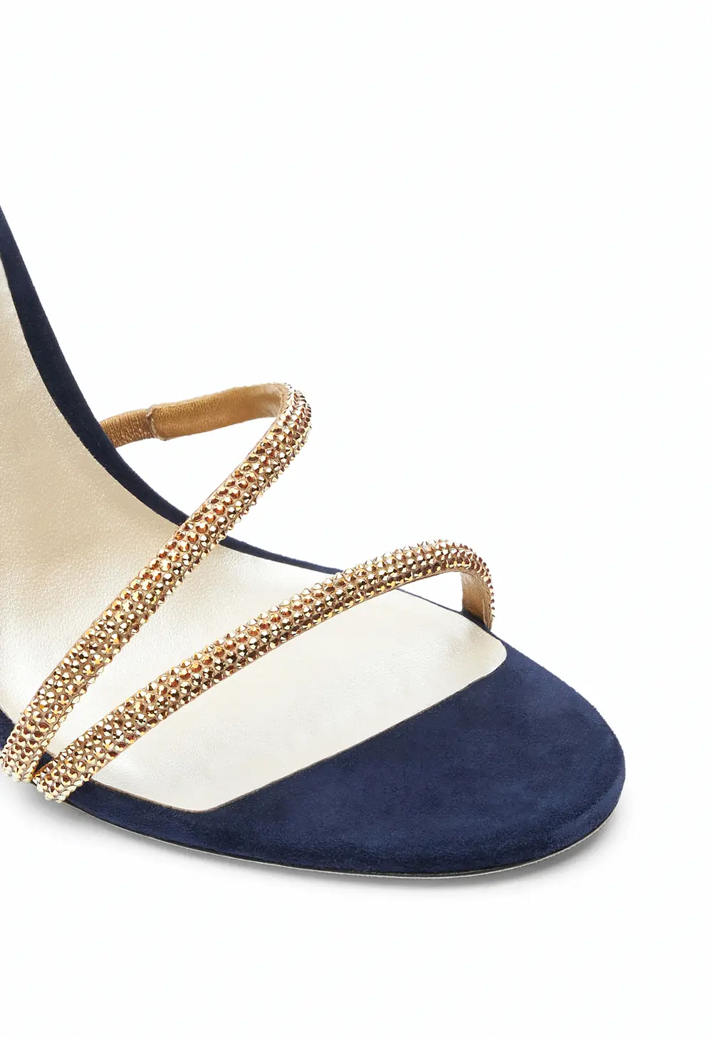Rene Caovilla Margot Crystal Blue-Gold Sandal 105