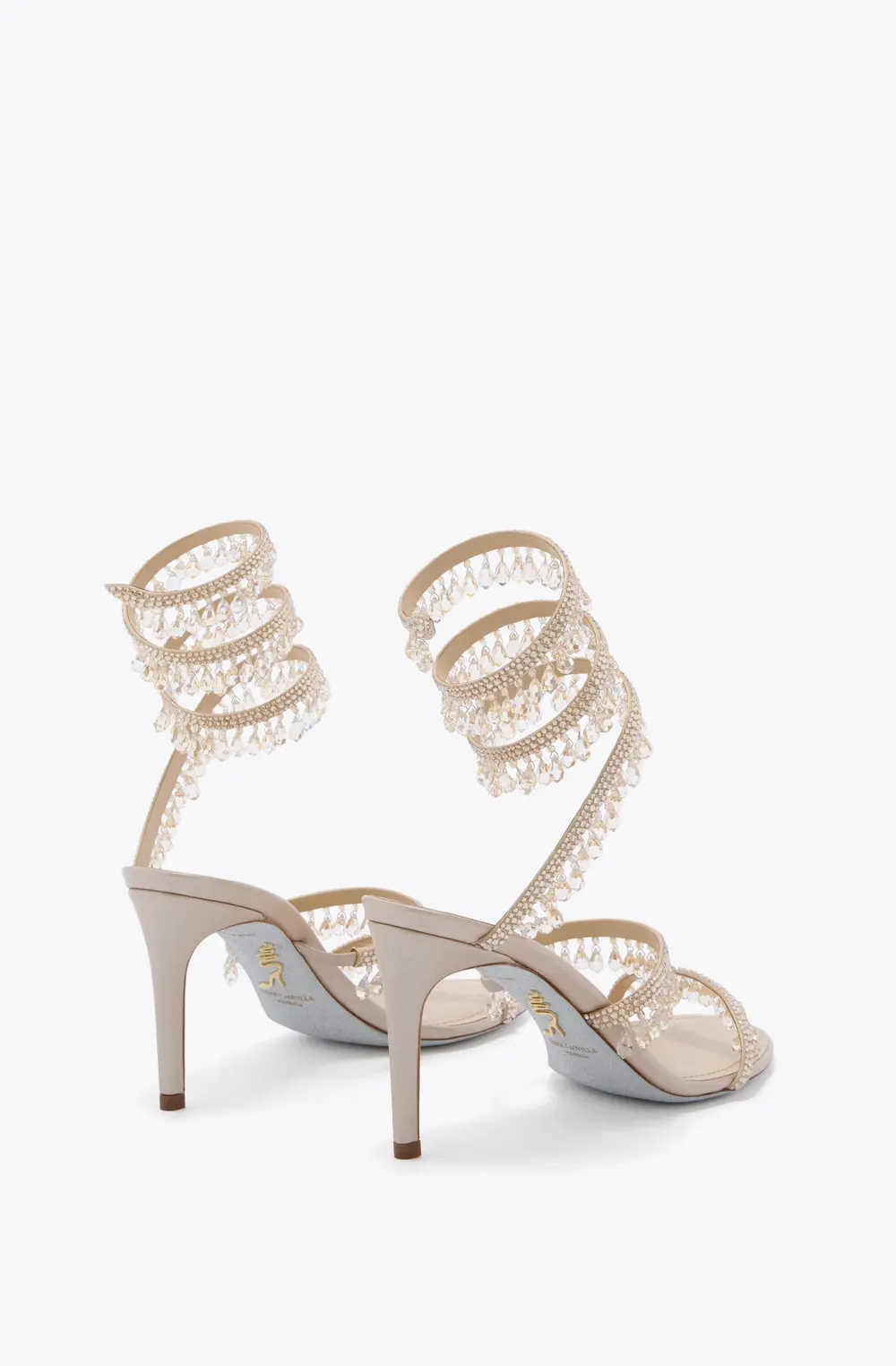 Rene Caovilla CHANDELIER CHAMPAGNE SANDAL 80