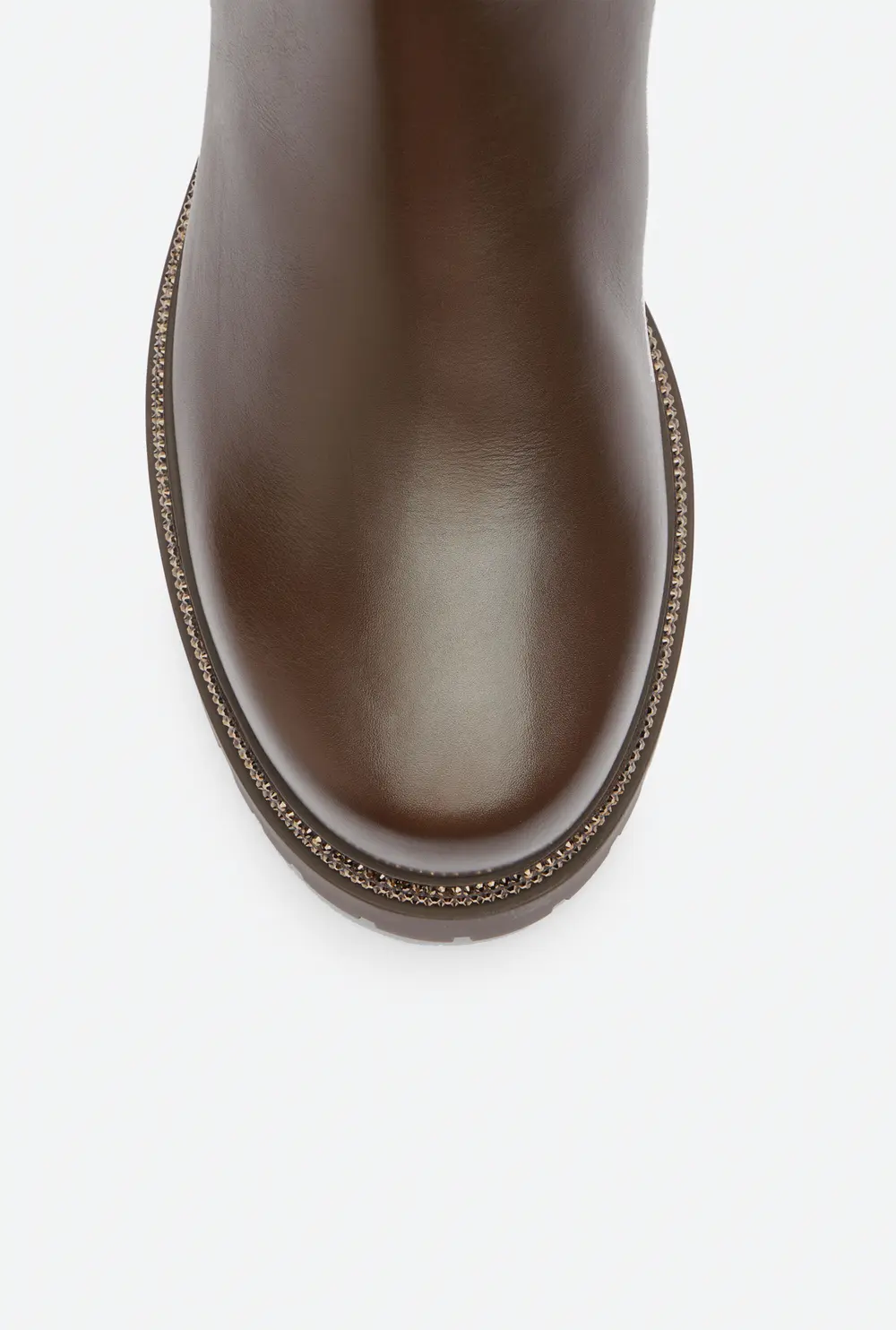 Rene Caovilla Cleo Crystal Chestnut Brown Bootie 25