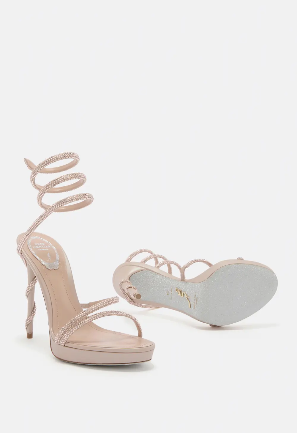 Rene Caovilla MARGOT NUDE PLATFORM SANDAL 120