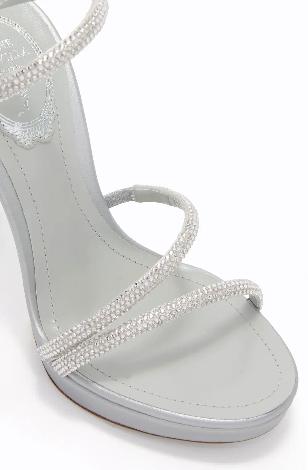 Rene Caovilla MARGOT PEARL GREY PLATFORM SANDAL 120