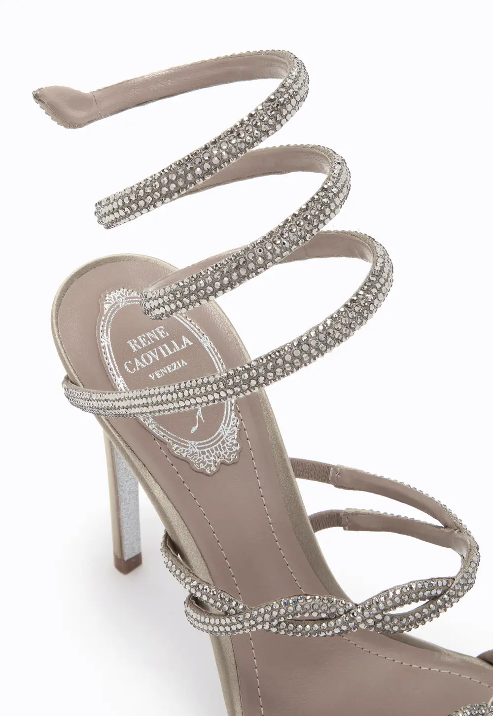 Rene Caovilla BRAID CLEO DOVE GREY SANDAL 105
