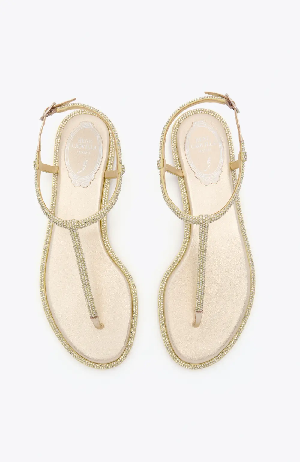 Rene Caovilla DIANA BUTTER YELLOW SANDAL WITH CRYSTALS 10