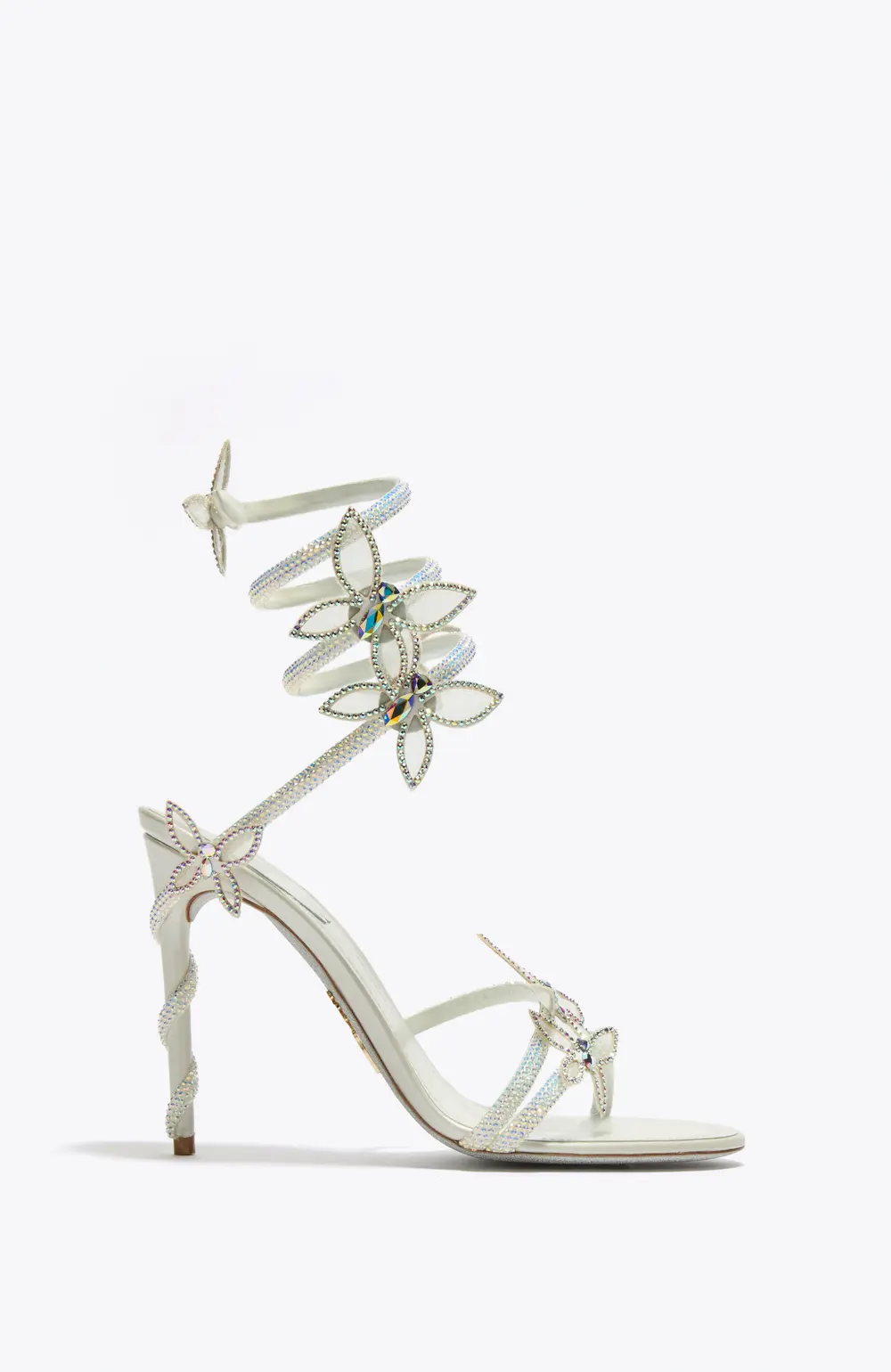 Rene Caovilla BUTTERFLOWER IVORY SATIN/CRYSTAL-TRANSMISSION ST SANDAL