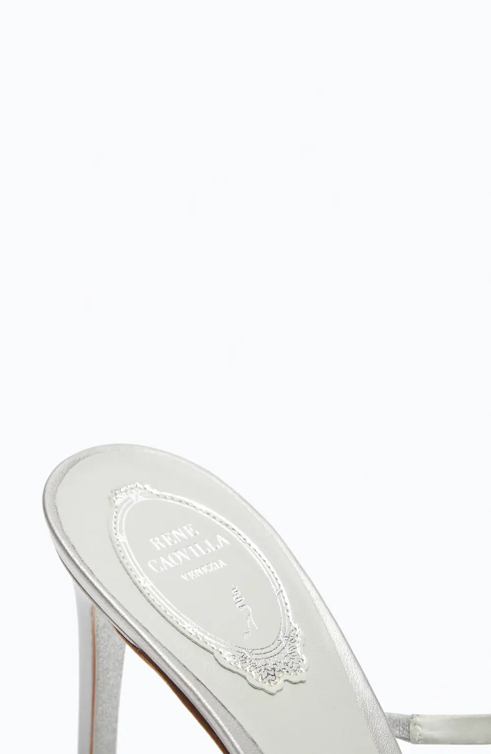 Rene Caovilla Chandelier Pearl Gray Mule 80
