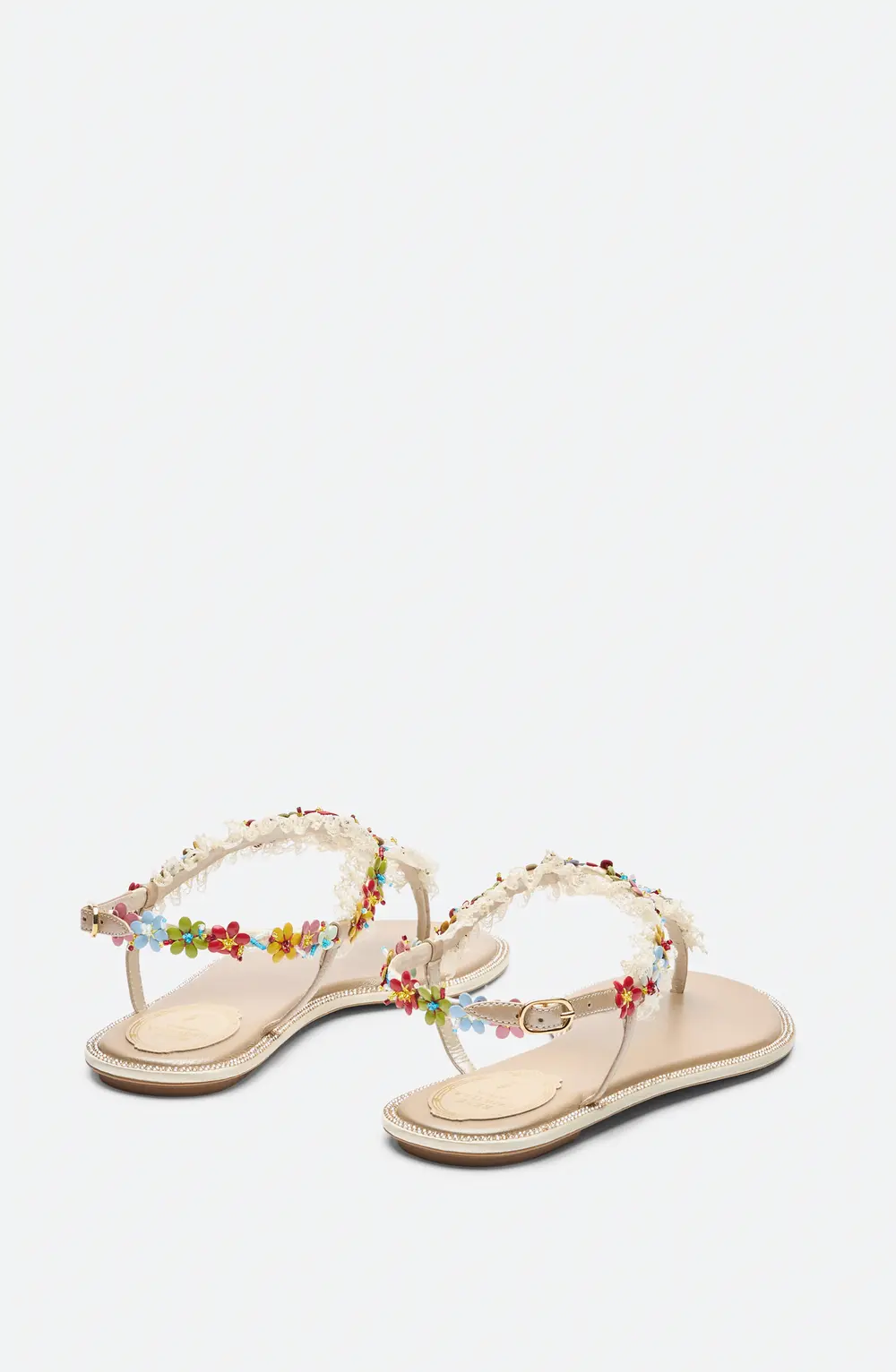 Rene Caovilla BLOOM NUDE FLAT SANDAL 10