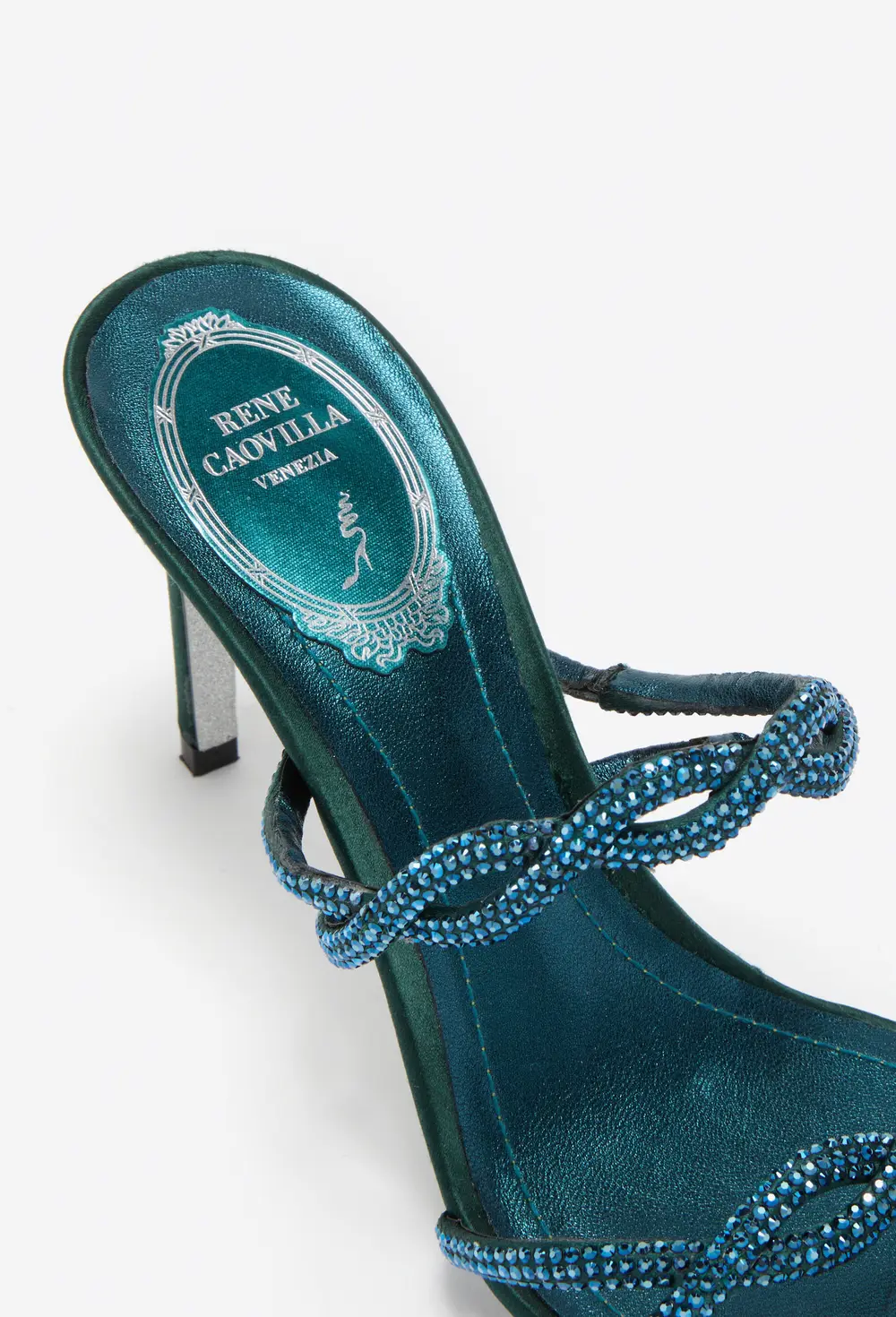 Rene Caovilla BRAID TEAL MULE 80
