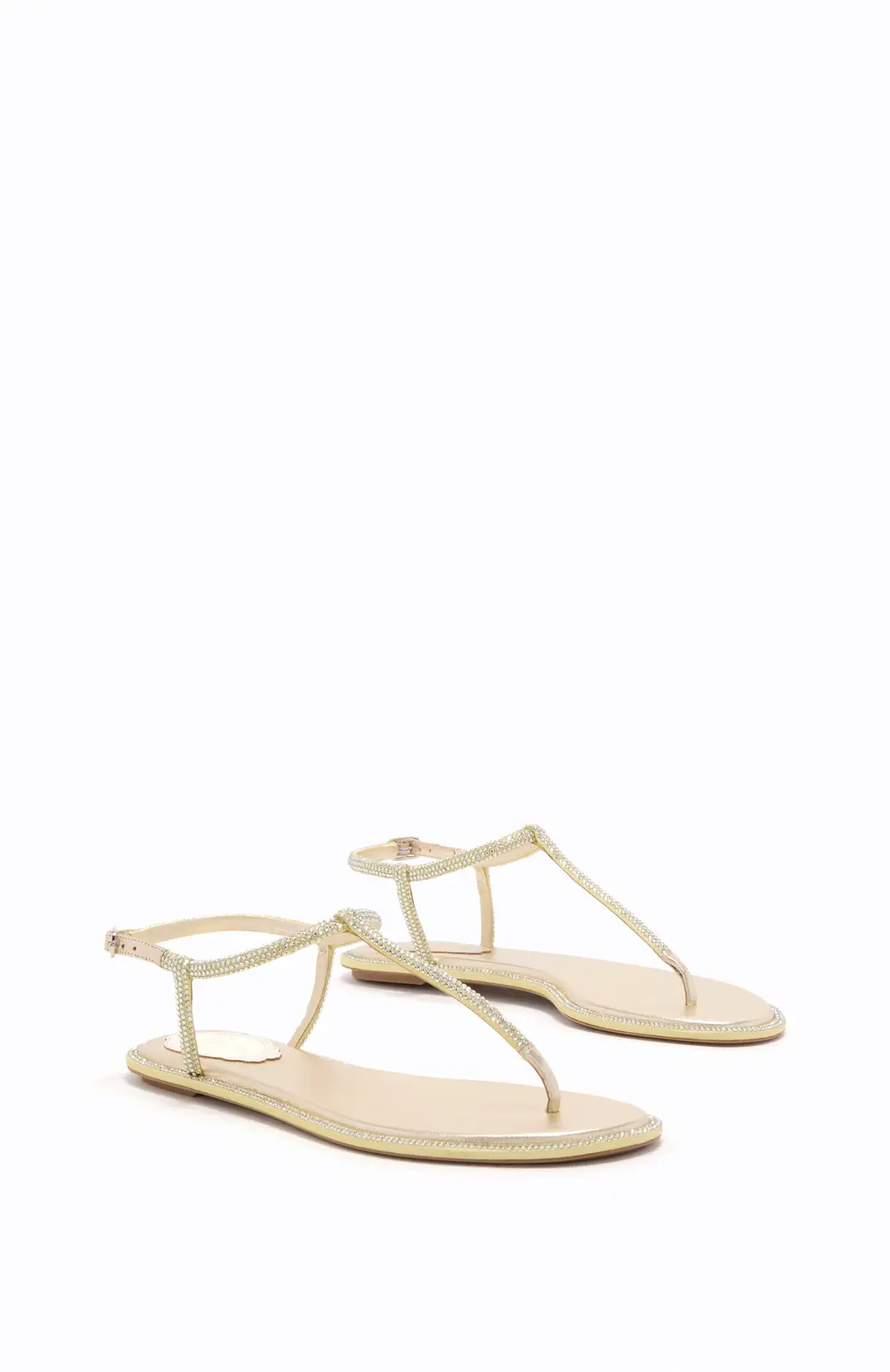 Rene Caovilla DIANA BUTTER YELLOW SANDAL WITH CRYSTALS 10