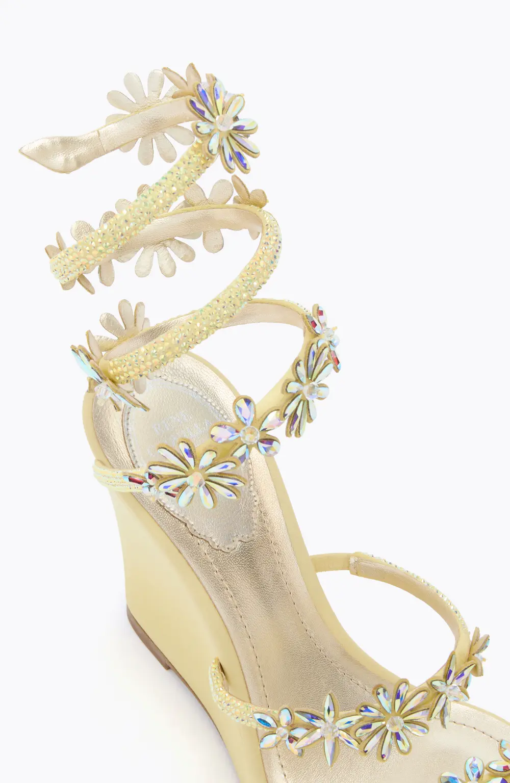 Rene Caovilla KASSIE YELLOW WEDGE SANDAL 105