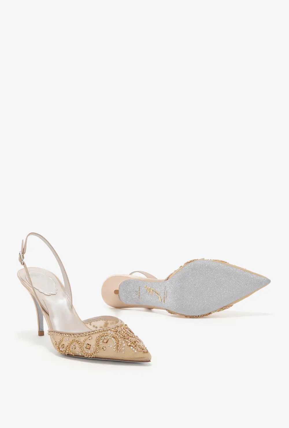 Rene Caovilla JAHANARA GOLD SLINGBACK 80