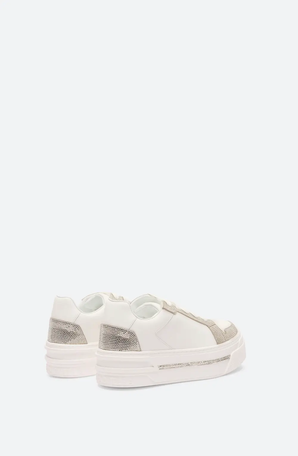 Rene Caovilla XTRA WHITE-SILVER SNEAKER WITH CRYSTALS 50