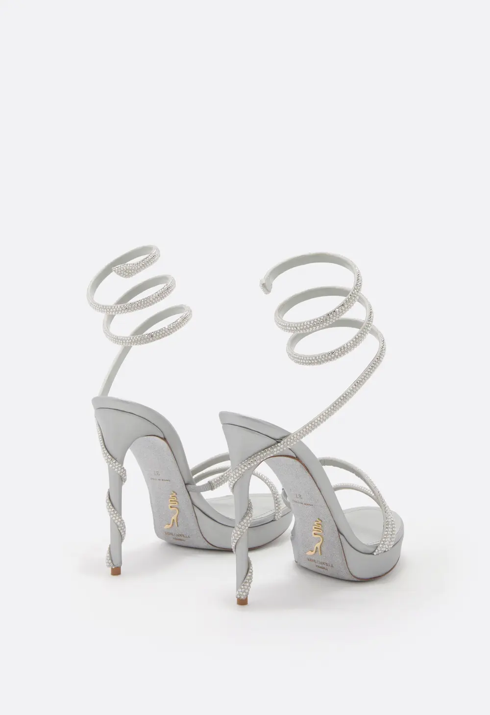 Rene Caovilla MARGOT PEARL GREY PLATFORM SANDAL 120