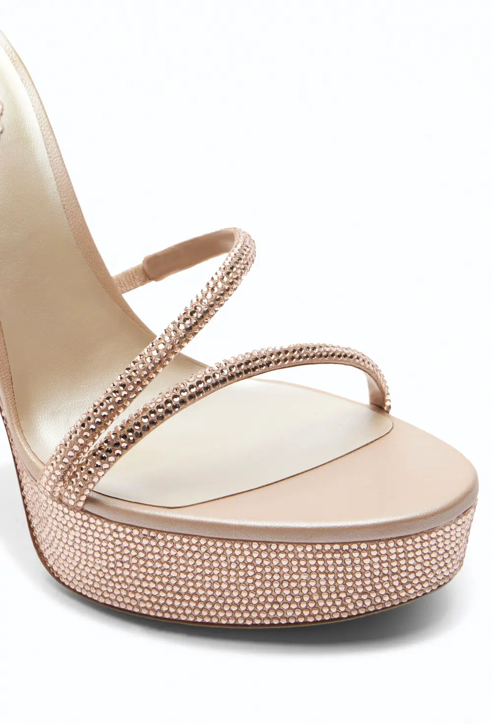 Rene Caovilla MARGOT CRYSTAL BEIGE PLATFORM SANDAL 130