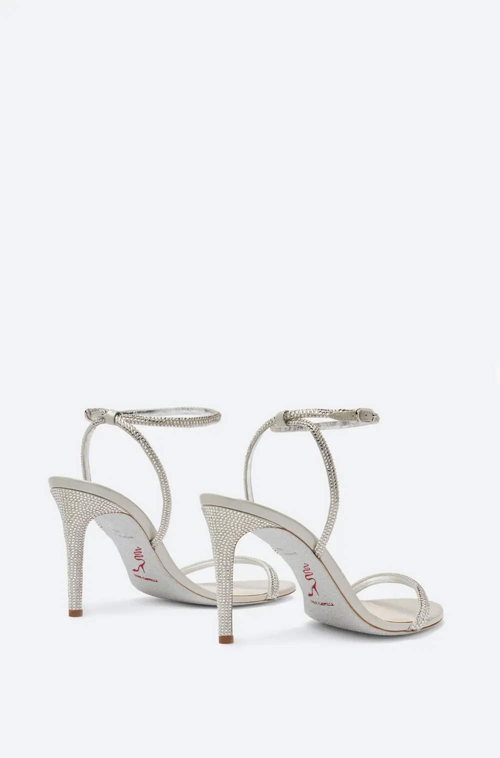 Rene Caovilla Ellabrita Crystal Silver Sandal 80