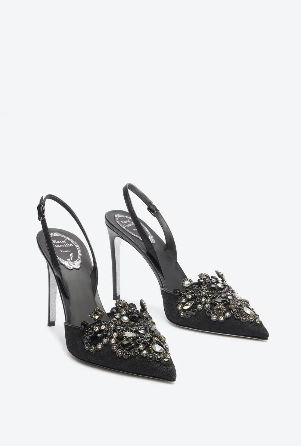 Rene Caovilla High-Heeled Slingbacks Veneziana