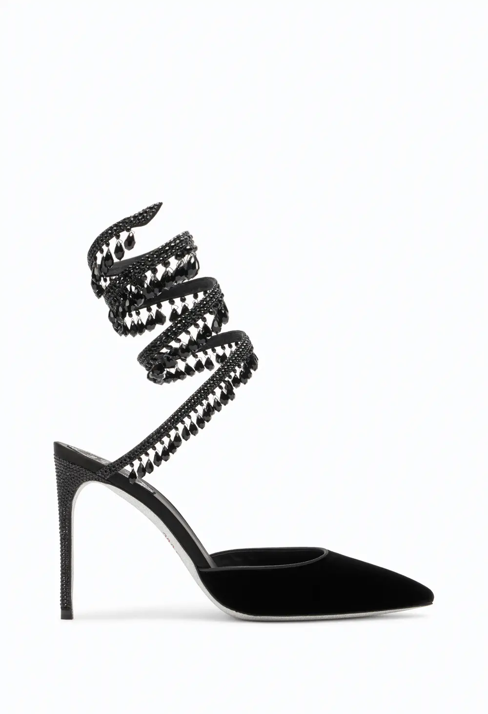 Rene Caovilla Black Pumps In Velvet Chandelier