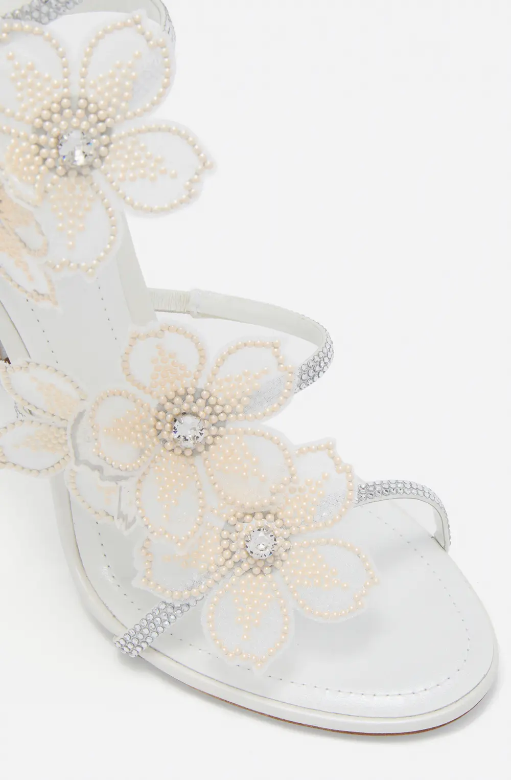 Rene Caovilla PEACH FLOWER IVORY SANDAL 105