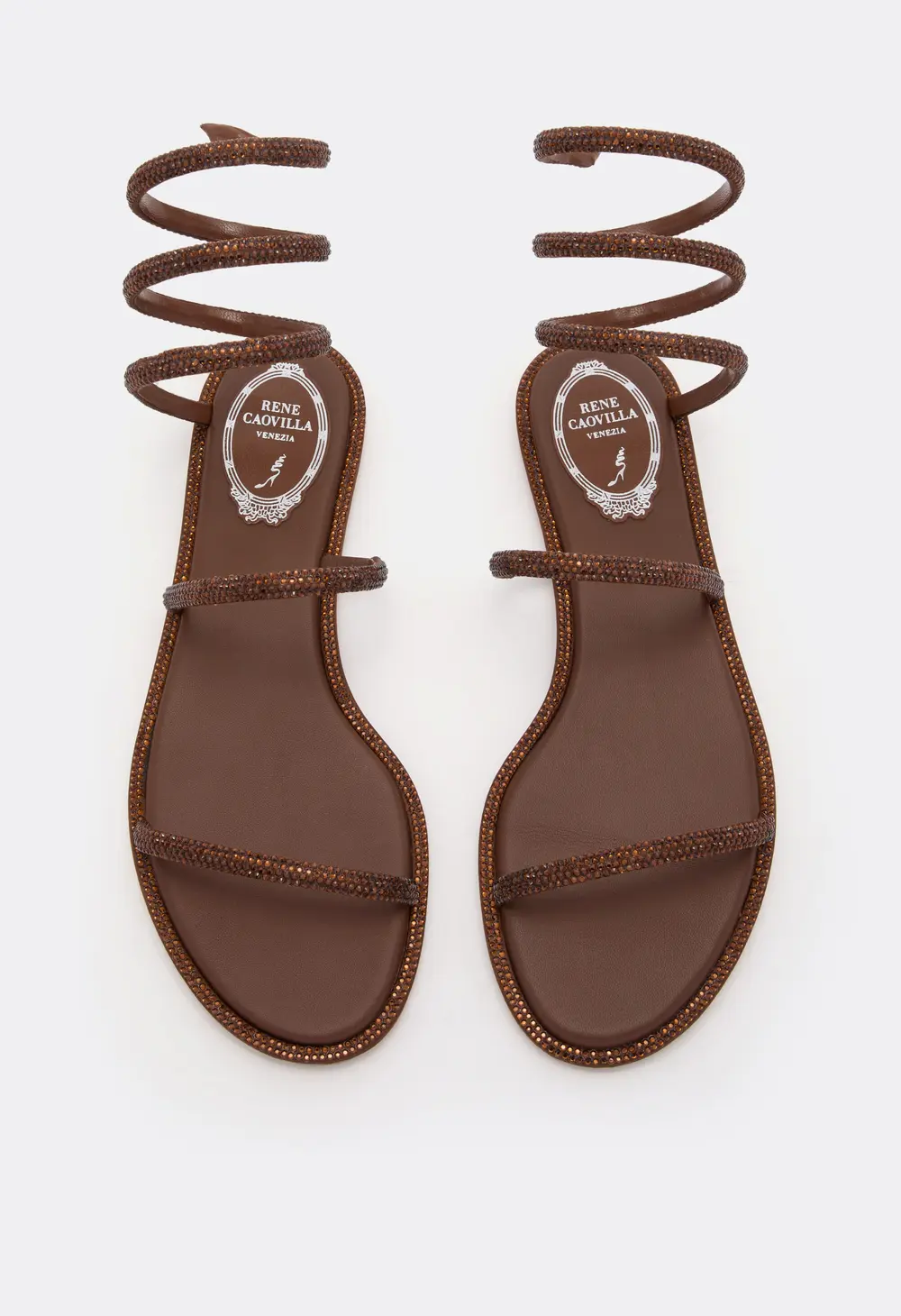 Rene Caovilla CLEO BROWN FLAT SANDAL 10