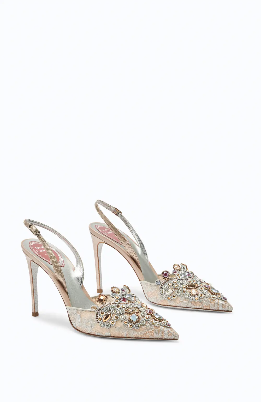 Rene Caovilla Grey Jewel Slingbacks Veneziana