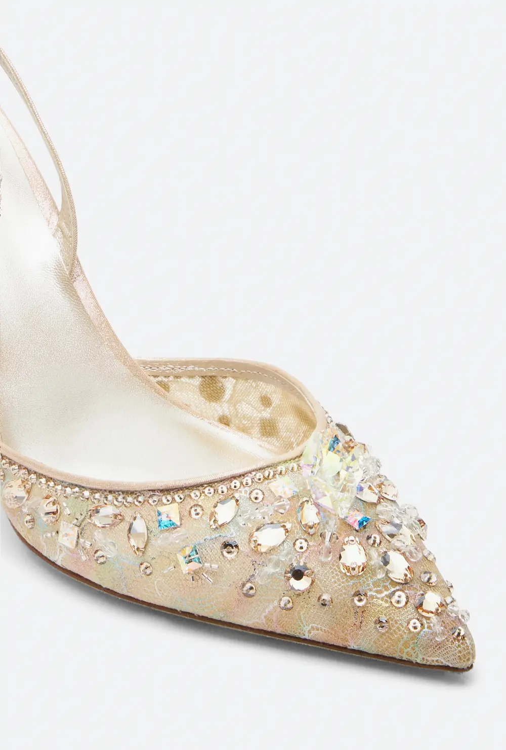 Rene Caovilla Cinderella Honey Slingback With Crystals 80