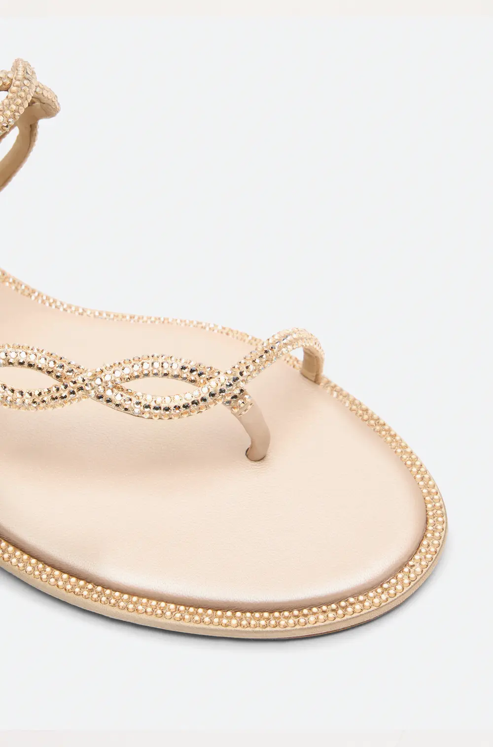 Rene Caovilla BRAID NUDE FLAT SANDAL 10